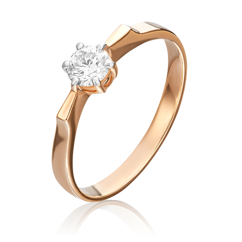 Кольцо из красного золота  с бриллианты