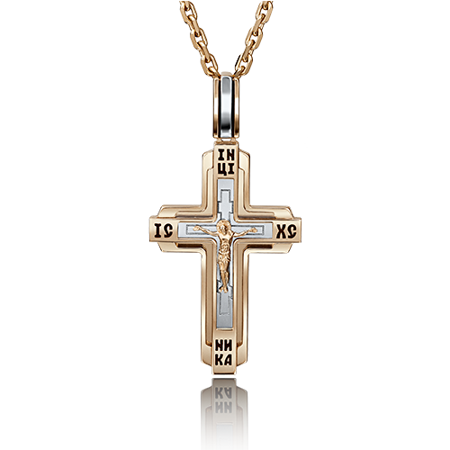 Крест  из комбинированного золота