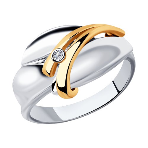 Кольцо из золота и серебра с бриллиантами